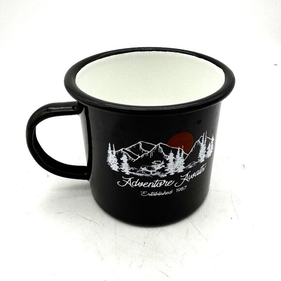 Ozark Trail Adventure Awaits Black Enamel Camping Mug Outdoor Equipment Cup - Picture 1 of 4